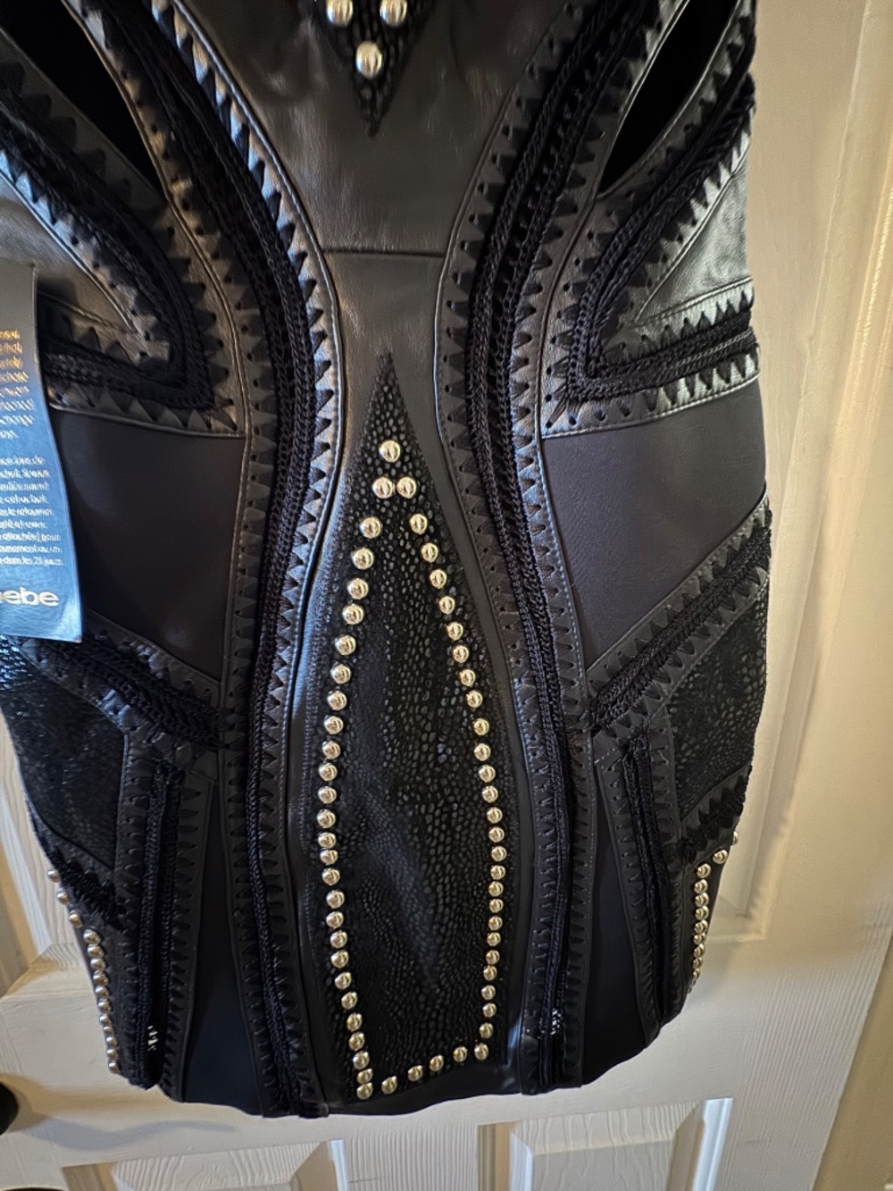 Vintage BEBE merino leather dress - Picture 8 of 8